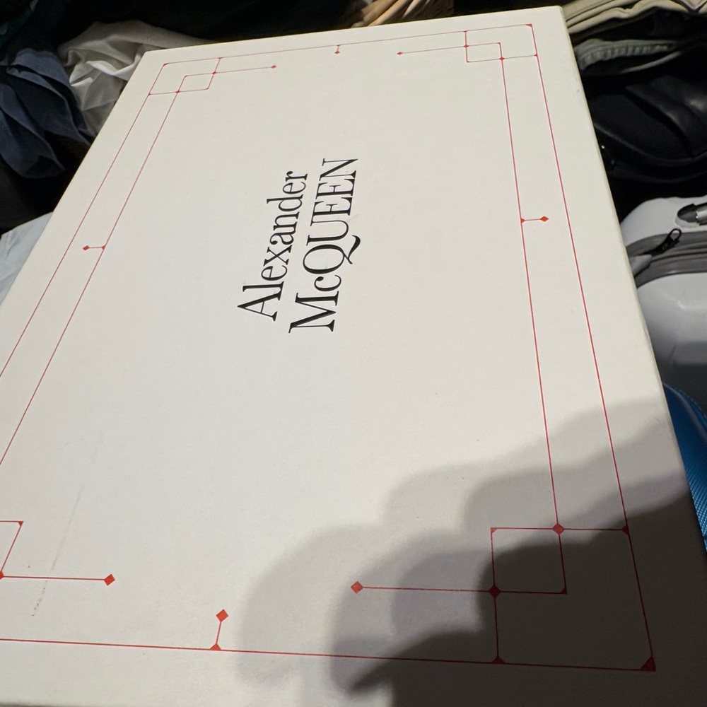Alexander McQueen White Box with Red Trim and Logo